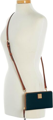 Dooney & Bourke Women's Large Zip Around Wristlet Crossbody in Pebble Grain Leather, with Detachable Shoulder Strap in Saudi Arabia