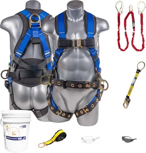 Palmer Safety Fall Protection Safety Harness Hammerhead Series Kit I I Premium Harness + Lanyard + D-Ring Extender Kit in Kuwait