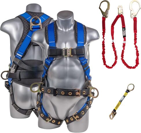 Palmer Safety Fall Protection Safety Harness Hammerhead Series Kit I I Premium Harness + Lanyard + D-Ring Extender Kit in Kuwait