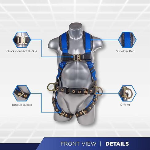 Palmer Safety Fall Protection Safety Harness Hammerhead Series Kit I I Premium Harness + Lanyard + D-Ring Extender Kit in Kuwait