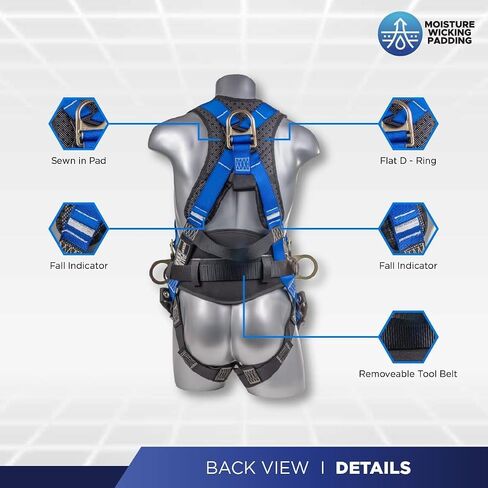 Palmer Safety Fall Protection Safety Harness Hammerhead Series Kit I I Premium Harness + Lanyard + D-Ring Extender Kit in Kuwait