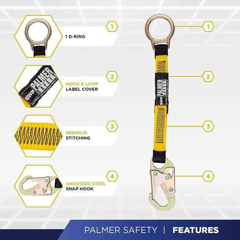 Palmer Safety Fall Protection Safety Harness Hammerhead Series Kit I I Premium Harness + Lanyard + D-Ring Extender Kit in Kuwait