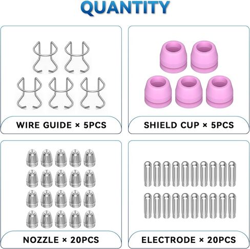 Ag60p Plasma Cutter Association ، Plasma Cutter Tips Foresles Coups Cups Kit 50pcs ، Ag60 WSD60 Ag55 Ag60p Plasma Torch Counstips in Saudi Arabia