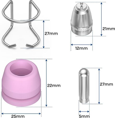 Ag60p Plasma Cutter Association ، Plasma Cutter Tips Foresles Coups Cups Kit 50pcs ، Ag60 WSD60 Ag55 Ag60p Plasma Torch Counstips in Saudi Arabia