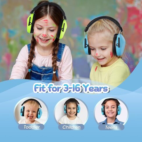 2 Packs Kids Hearing Protection Earmuffs, SNR28dB Kids Noise Cancelling Headphones, Noise Reduction Earmuffs for Autism Sensory & Concentration,Ear Protection for Fireworks/Event/Monster Truck/Concert in Kuwait