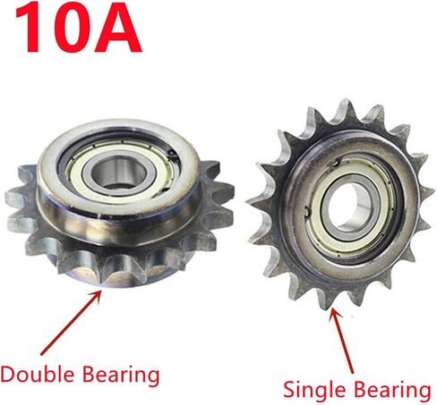 ترس محرك الصلب 1pcs 13 أسنان الصلب 10A عجلات الملعب 15.875mm مزدوجة/أحادية الحامل المتدفق المتدفق تجويف العتاد 10/12/15/17 مم (محمل واحد 10 مم) in Saudi Arabia