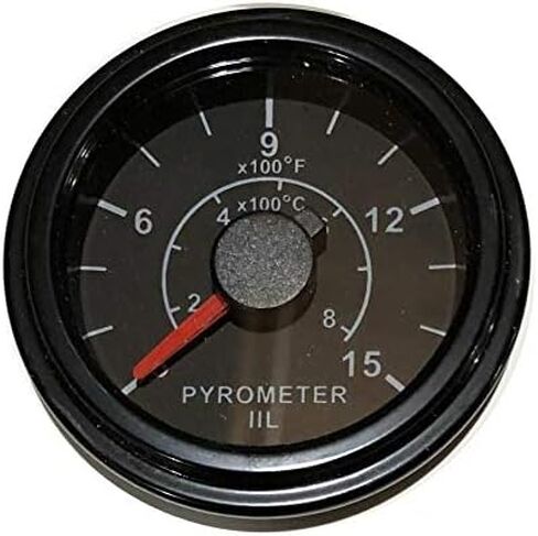 Iil pyrometer 0-1500f Gauge ، Chrome ، 2 "/52 مم ، مع 12 قدمًا (3.6 م) طويل K Thermocouple ... (001-PY12-BC) in Kuwait