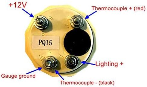 Iil pyrometer 0-1500f Gauge ، Chrome ، 2 "/52 مم ، مع 12 قدمًا (3.6 م) طويل K Thermocouple ... (001-PY12-BC) in Kuwait
