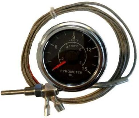 Iil pyrometer 0-1500f Gauge ، Chrome ، 2 "/52 مم ، مع 12 قدمًا (3.6 م) طويل K Thermocouple ... (001-PY12-BC) in Kuwait