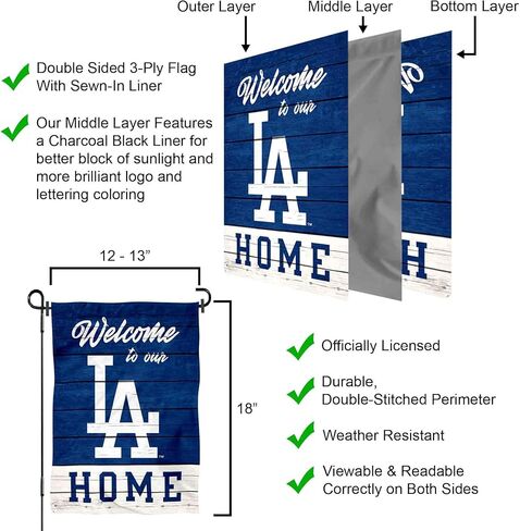 Los Angeles Dodgers Welcome To Our Home Double Sided Garden Flag in Saudi Arabia