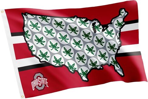 Desert Cactus Ohio State University OSU Flag - 3 x 5 Feet Buckeyes Banner, Indoor/Outdoor Durable Fabric, 100% Polyester Design (Style B) in Saudi Arabia