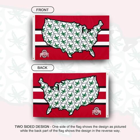 Desert Cactus Ohio State University OSU Flag - 3 x 5 Feet Buckeyes Banner, Indoor/Outdoor Durable Fabric, 100% Polyester Design (Style B) in Saudi Arabia
