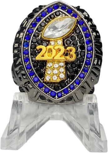 2023 الخيال بطولة كرة القدم خاتم | جائزة Black Gunmetal المطلية للفائز في دوري Fantasy Football | حجارة اللون in Saudi Arabia