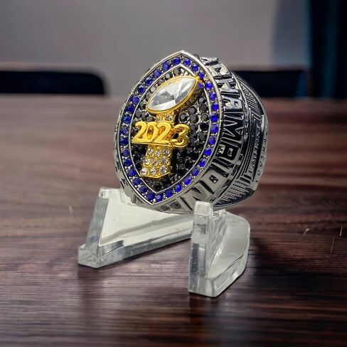2023 الخيال بطولة كرة القدم خاتم | جائزة Black Gunmetal المطلية للفائز في دوري Fantasy Football | حجارة اللون in Saudi Arabia