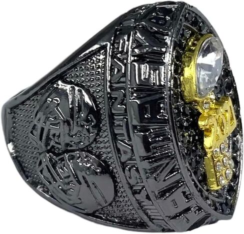 2023 الخيال بطولة كرة القدم خاتم | جائزة Black Gunmetal المطلية للفائز في دوري Fantasy Football | حجارة اللون in Saudi Arabia