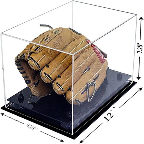 Clear Acrylic Baseball Glove Display Case with Silver Risers (A018/V40) in Saudi Arabia