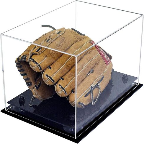 Clear Acrylic Baseball Glove Display Case with Silver Risers (A018/V40) in Saudi Arabia