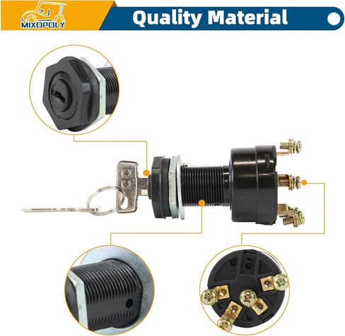 Golf Cart Ignition Key Switch 12 Volt for Club Car DS ، Limo ، Turf Gas Golf Cart 1996-up ، استبدل OEM 1018263-01 101826301 1012505 in Saudi Arabia