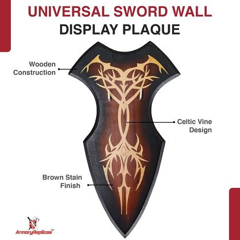 Medieval Ancient Tribal Golden Universal Wall Sword Plaque Display in Kuwait