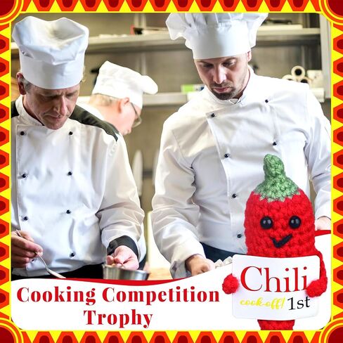 3 PCS Chili Cook Off Crochet Trophies 3.94 inch Red Chili Salsa Contest Pepper Trophy Medal in Saudi Arabia