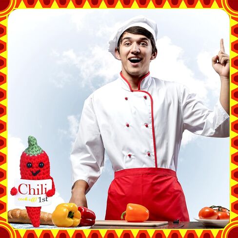 3 PCS Chili Cook Off Crochet Trophies 3.94 inch Red Chili Salsa Contest Pepper Trophy Medal in Saudi Arabia