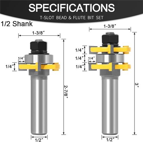Tongue and Groove Bit Set 1pcs(12mm Shank) in Kuwait