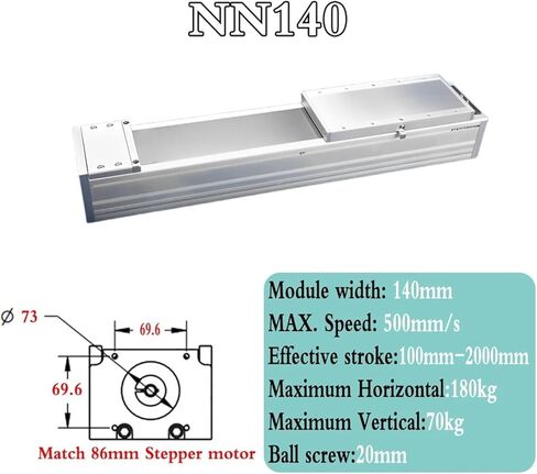 Waterproof and dustproof 140mm Wide Fully Enclosed Sliding Table 180Kg 4*EGH20CA Slider 2*EGR20 Rail SFU2005/2010(SFU2010-700MM) in Kuwait