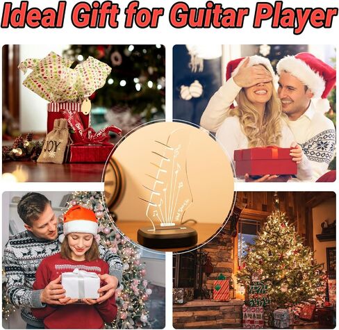 Light Up Guitar Pick Holder with 6 Guitar Picks, Black Walnut Wood & Acrylic Guitar Headstock Shaped Pick Holder Case for Picks Storage & Display, Guitar Music Accessories Gifts for Men Lover Player in Saudi Arabia