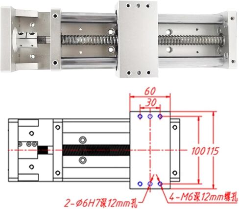Axis Sliding Table Optical Axis Linear Guide Stage with Dust Cover Handwheel 100-700mm Stroke SFU1605 BallScrew(Effective 500mm) in Kuwait