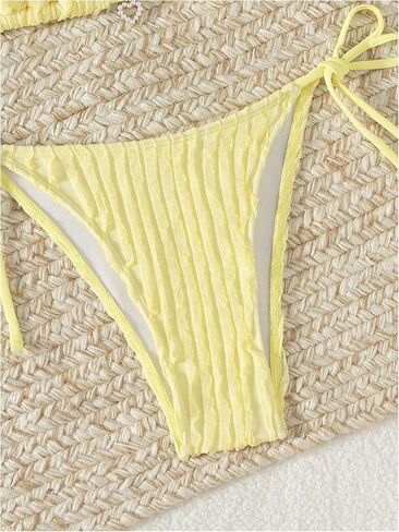 Women's 2 Piece High Cut String Bikini Set Tie Side Wireless Halter Swimsuits Beach Swimwear in Saudi Arabia