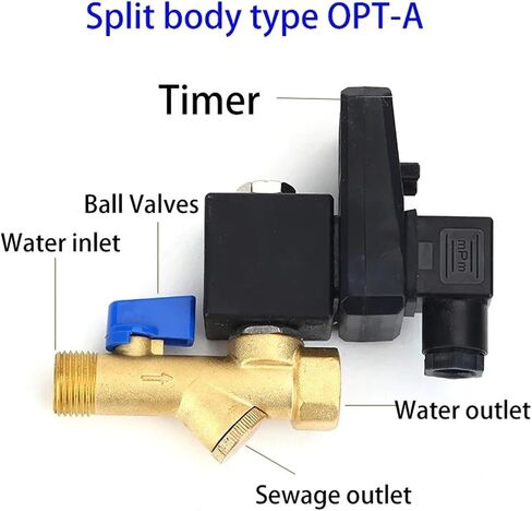 1/2 Electronic Drain Valve Air Compressor Filter Dry Air Storage Tank Drain Cooler Dry Electromechanical Magnetic Valve 24V/220v(Split-Body Type,OneColor) in Saudi Arabia