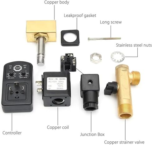 1/2 Electronic Drain Valve Air Compressor Filter Dry Air Storage Tank Drain Cooler Dry Electromechanical Magnetic Valve 220v(Automatic Drain) in Kuwait