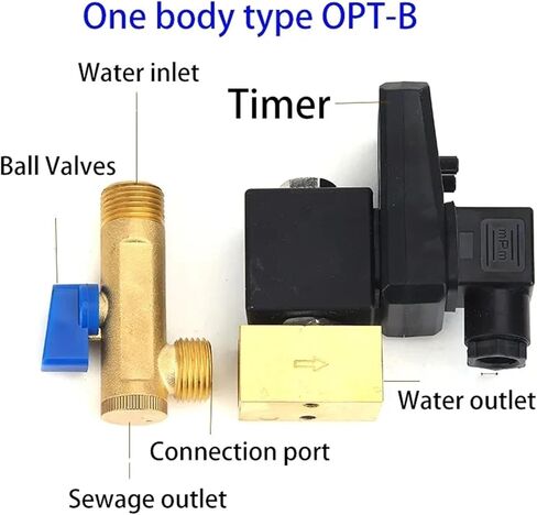 1/2 Electronic Drain Valve Air Compressor Filter Dry Air Storage Tank Drain Cooler Dry Electromechanical Magnetic Valve 220v(Automatic Drain) in Kuwait