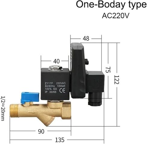 1/2 Electronic Drain Valve Air Compressor Filter Dry Air Storage Tank Drain Cooler Dry Electromechanical Magnetic Valve 220v(Automatic Drain) in Kuwait