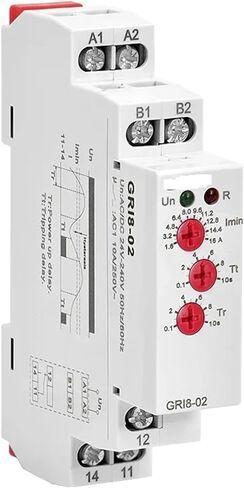 GRI8-01/02 Current Monitoring Relay 0.5A 1A 2A 5A 8A 16A ACDC24V-240V Overcurrent Undercurrent Protection Relay(GRI8-01 OverCurrent,0.8-8A) in Saudi Arabia