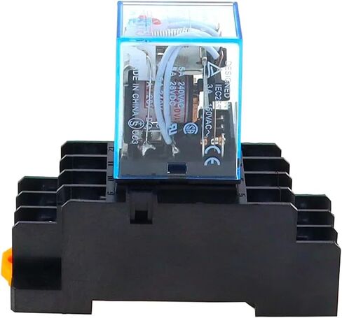1pc my4nj Relay 5a 14pin 4dpdt مع قاعدة مقبس Pyf14a DC/AC 12V 24V 36V 48V 110V 220V (AC ، 12V) in Saudi Arabia