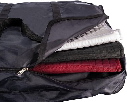Dura-Tech Multi-Compartment English English Pad Bag | اللون الأسود | الحفاظ على وسادات سرج الحصان | حقيبة متعددة الأجزاء | جرومة تداول الهواء | مواد 420D متينة in Kuwait