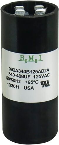 340-408 UF x 125VAC Compatible Replacement for BMI Motor Start Capacitor 092A340B125AD2A Made in The U.S.A. in Saudi Arabia