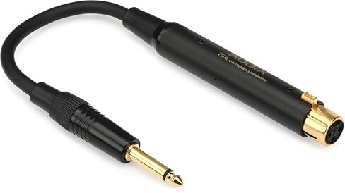 AUDIX T50K Professional XLR to TS Inline Impedance Matching Transformer: Lo-Z to Hi-Z - Black/Gold in Kuwait