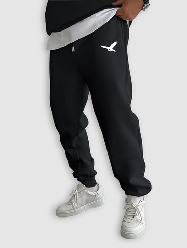 ZAFUL Men's Graphic Sweatpants Drawstring Casual Joggers Pants Baggy Straight Gym Running Workout Pants with Pocket in Saudi Arabia