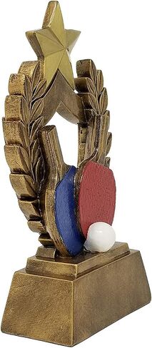Awards Goards Ping Pong Trophy - جائزة تنس الطاولة المحفورة المخصصة - تصميم مجداف أحمر وأزرق - احتفل بطل Ping Pong - Baddle Ball Mastery Trophy - Customize Now (6 بوصات) in Saudi Arabia