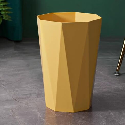 DGKING Small Trash Can Wastebasket Garbage Can Container for Bathrooms, Laundry Room, Kitchens, Offices, Kids Rooms, Dorms (Yellow, One Size) in Saudi Arabia