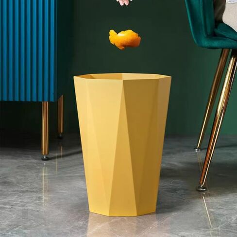 DGKING Small Trash Can Wastebasket Garbage Can Container for Bathrooms, Laundry Room, Kitchens, Offices, Kids Rooms, Dorms (Yellow, One Size) in Saudi Arabia