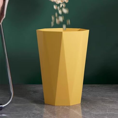 DGKING Small Trash Can Wastebasket Garbage Can Container for Bathrooms, Laundry Room, Kitchens, Offices, Kids Rooms, Dorms (Yellow, One Size) in Saudi Arabia