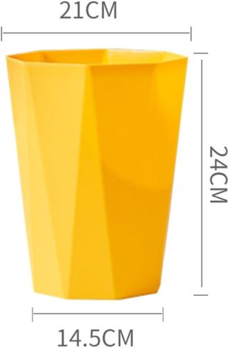 DGKING Small Trash Can Wastebasket Garbage Can Container for Bathrooms, Laundry Room, Kitchens, Offices, Kids Rooms, Dorms (Yellow, One Size) in Saudi Arabia