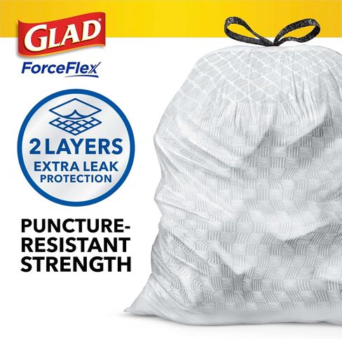 Glad ForceFlex Tall Kitchen Acags ، 13 Gallon ، Gain Original ، 140 Count (قد تختلف الحزمة) in Kuwait