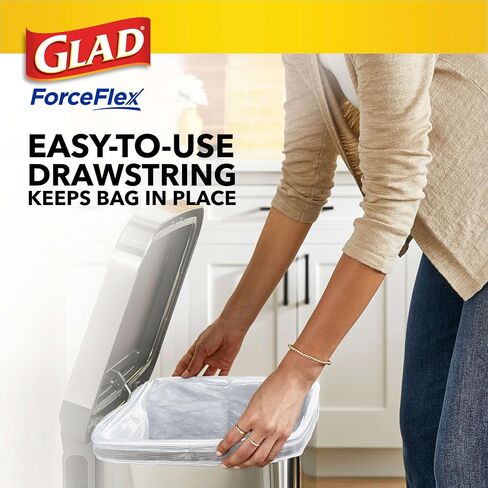 Glad ForceFlex Tall Kitchen Acags ، 13 Gallon ، Gain Original ، 140 Count (قد تختلف الحزمة) in Kuwait