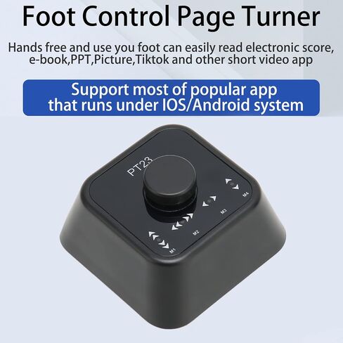 PLUETOOTH PAGE TURNER PEDAL لهواتف الكمبيوتر ، PT23 صفحة Bluetooth مفتاح دواسة القدم Turner ، مفتاح التحكم في الوسائط المتعددة القابلة لإعادة الشحن. (أبيض) in Saudi Arabia
