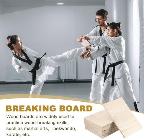 Patikil Wood Breaking Board 15 مم ، و 10 حزمة من لوحات الفنون القتالية الكاراتية الملحقات التدريب على لوحة الركل الخشبية للبالغين التايكواندو اللكم ممارسة الكاراتيه in Kuwait