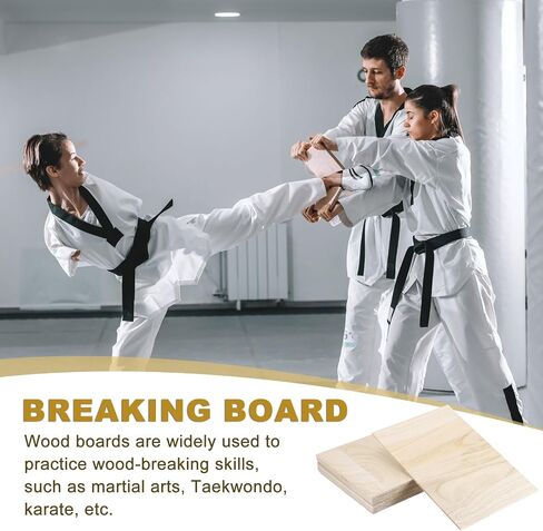 PATIKIL Wood Breaking Board 15mm Thick, 10 Pack Karate Martial Arts Boards Wooden Kick Board Training Accessory for Adult Taekwondo Punching Karate Practice Performing in Kuwait